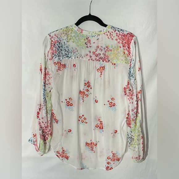 Lucky Brand White Notched Collar Relaxed Blouse - Picture 4 of 7